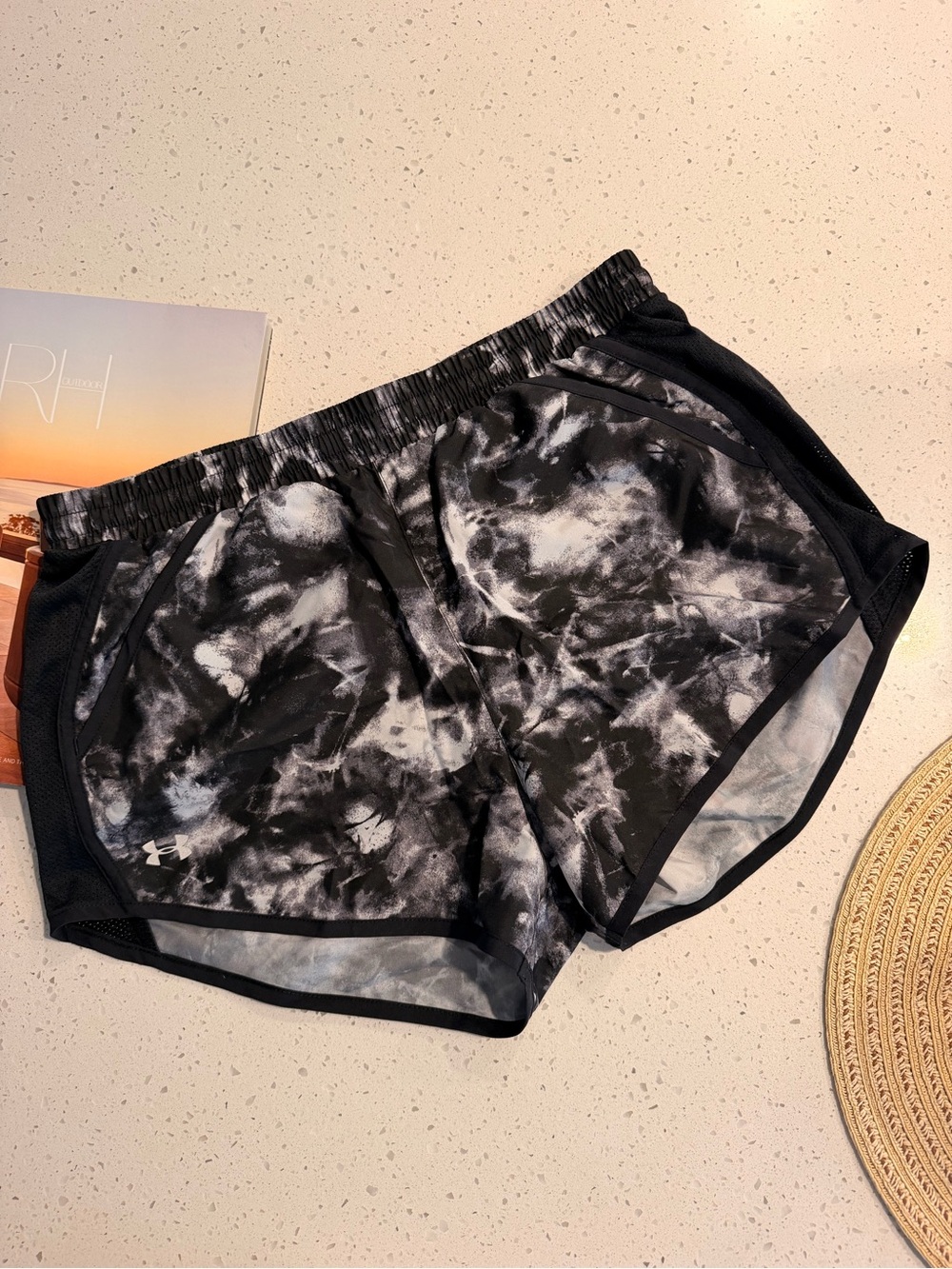 Under Armour Women’s Black & White Tie-Dye Athletic Shorts